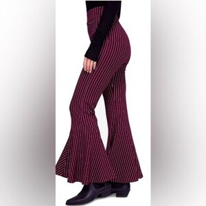 Free people nwt flare striped pants Burgundy Pants